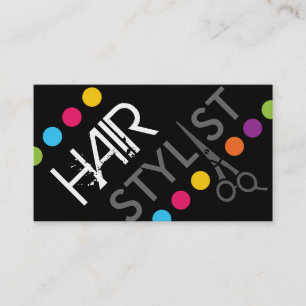 Bold Hair Stylist Business Card Visitenkarte