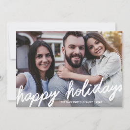 Bold Happy Holidays Script Overlay-Foto Feiertagskarte