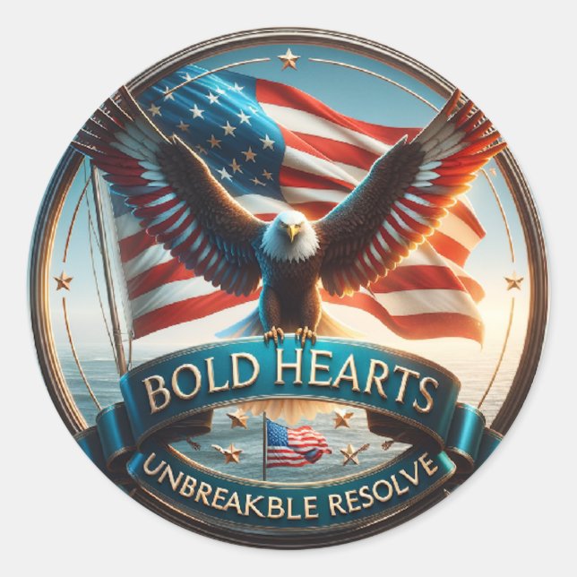Bold Hearts Patriotic Stickers - USA Strong Spirit (Vorderseite)