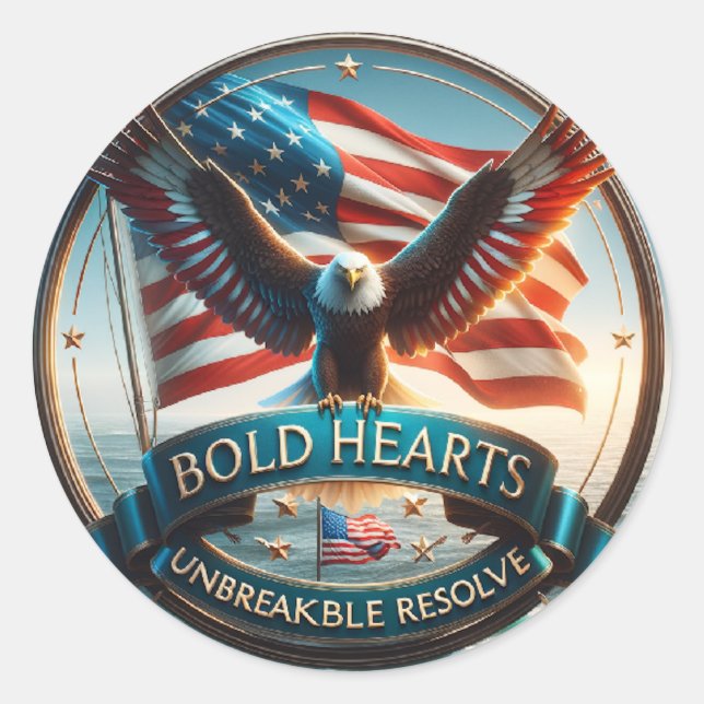 Bold Hearts Patriotic Stickers - USA Strong Spirit (Vorderseite)