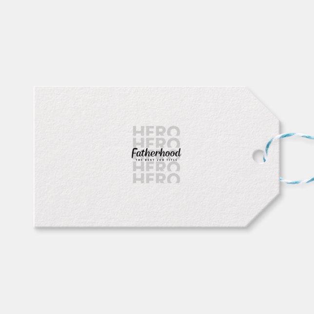 Bold Hero Typografy Vatertag Shirt Geschenkanhänger (Vorderseite (Horizontal))