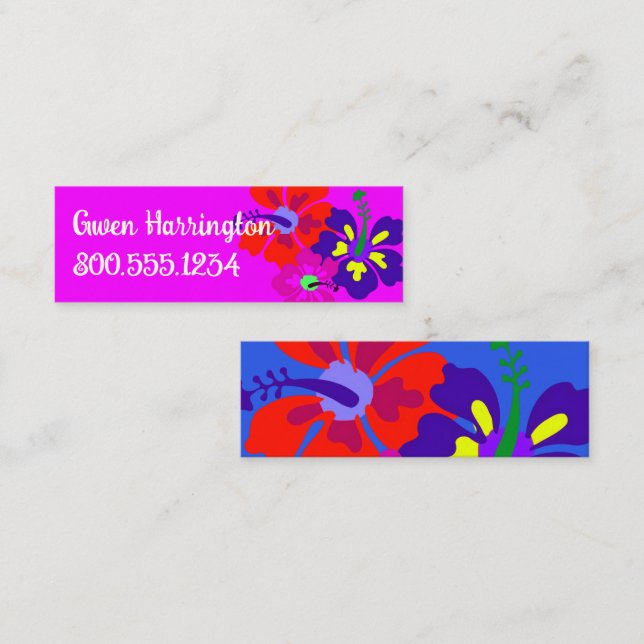 Bold Hibiscus Profile Contact Cards Telefonnummerkarte (Vorne/Hinten)