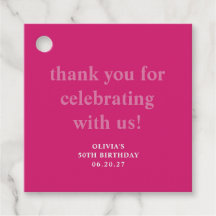 Bold Hot Pink 50. Geburtstag Custom Vielen Dank