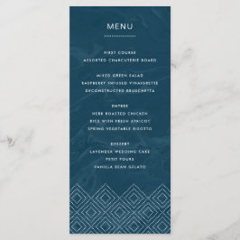 Bold Hues Blue Marble Custom Flat Menu Card Menükarte