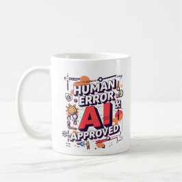 Bold “Human Error, AI Approved” Digital Art Kaffeetasse