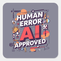 Bold “Human Error, AI Approved” Digital Art