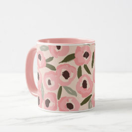 Bold Inky Floral Pattern | Hand-Drawn Botanical Tasse