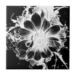 Bold Inky Grunge Sunflower Fliese