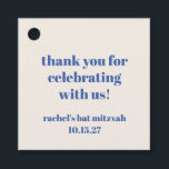 Bold Ivory Blue Custom Niedlich Bat Mitzvah Vielen Geschenkanhänger<br><div class="desc">Bold Typografie Ivory Blue Custom Niedlich Bat Mitzvah Danke Ihnen für Tags</div>