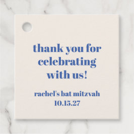 Bold Ivory Blue Custom Niedlich Bat Mitzvah Vielen Geschenkanhänger