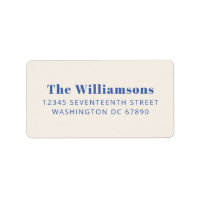 Bold Ivory Blue Typografy Custom Rücksendeadresse