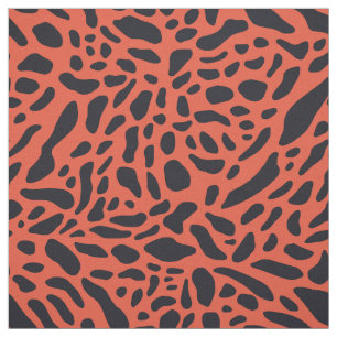 Bold jaguar print - schwarz und rot stoff