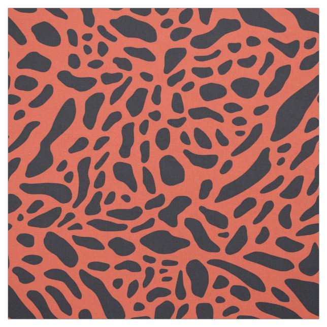 Bold jaguar print - schwarz und rot stoff (Muster)