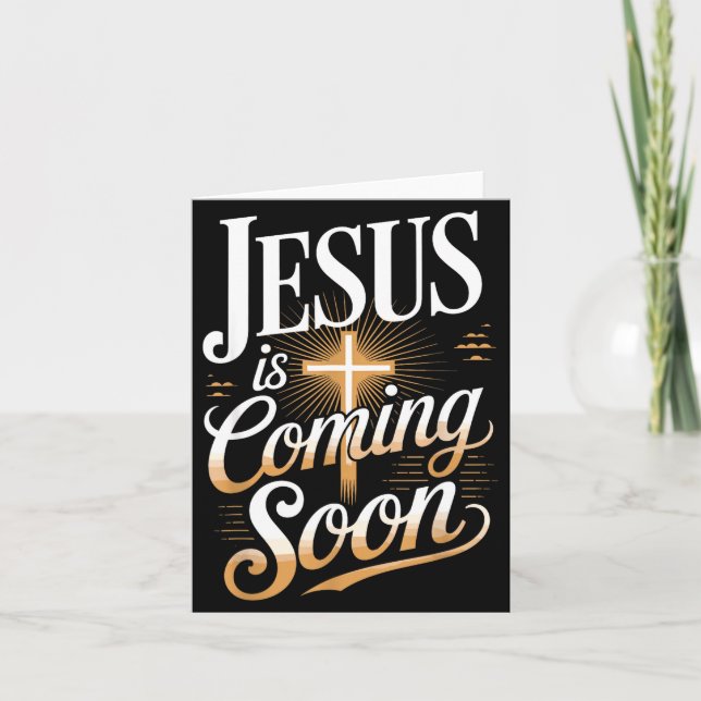 Bold Jesus Is Coming Soon Christian Apparel  Karte (Vorderseite)