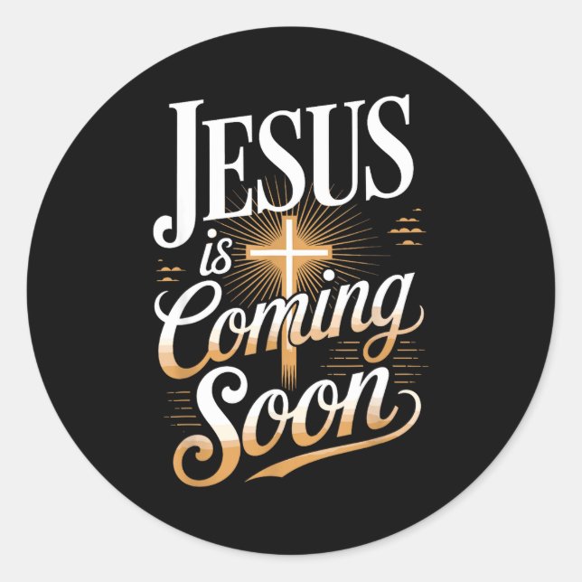 Bold Jesus Is Coming Soon Christian Apparel  Runder Aufkleber (Vorderseite)
