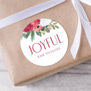 Bold Joyful Watercolor Floral Personalisiert Runder Aufkleber