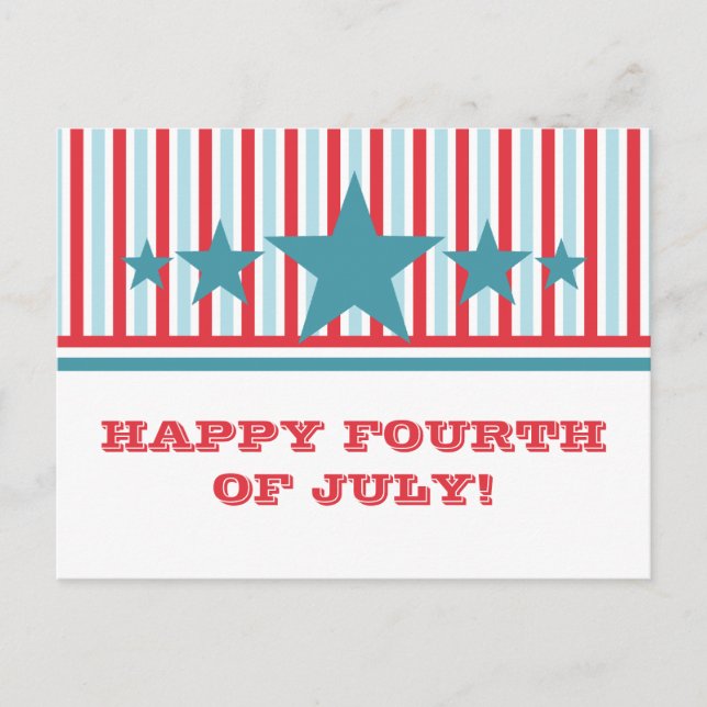 Bold July 4 US Flagge Postcard Postkarte (Vorderseite)