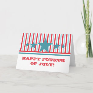 Bold July 4th Stars and Stripes Greeting Card Feiertagskarte