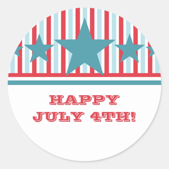 Bold July 4th US Flagge Stickers (Vorderseite)