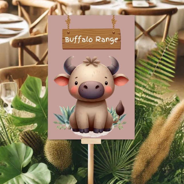 Bold Jungle Safari Buffalo Table Sign Tischnummer (Von Creator hochgeladen)