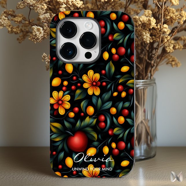 Bold Khokhloma Inspiriert Floral Moderne Elegance Case-Mate iPhone Hülle (Von Creator hochgeladen)