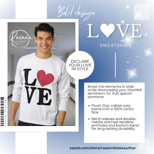 Bold L♥VE Valentinstag Sweatshirt (Von Creator hochgeladen)