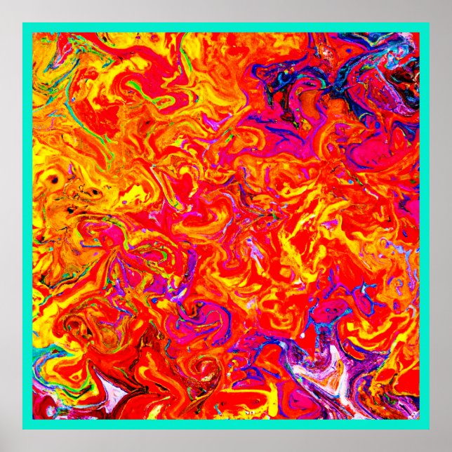 Bold Lava Colors Abstract Design Poster (Vorne)