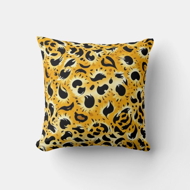 Bold Leopard Print Throw Pillow Kissen (Vorderseite)