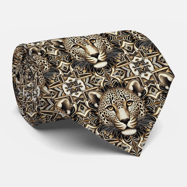 Bold Leopard Tie | Perfect for a Night on the Town Krawatte (Gerollt)