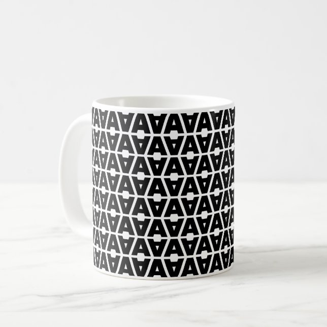 Bold Letter A Pattern Alphabet Kaffeetasse (Vorderseite Links)