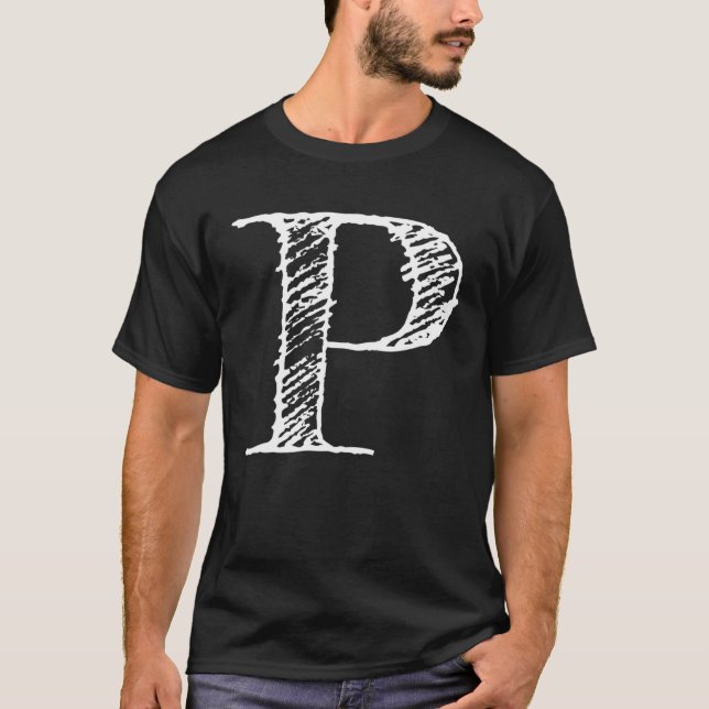 Bold Letter P  Decorative Alphabet Big Font Capita T-Shirt (Vorderseite)