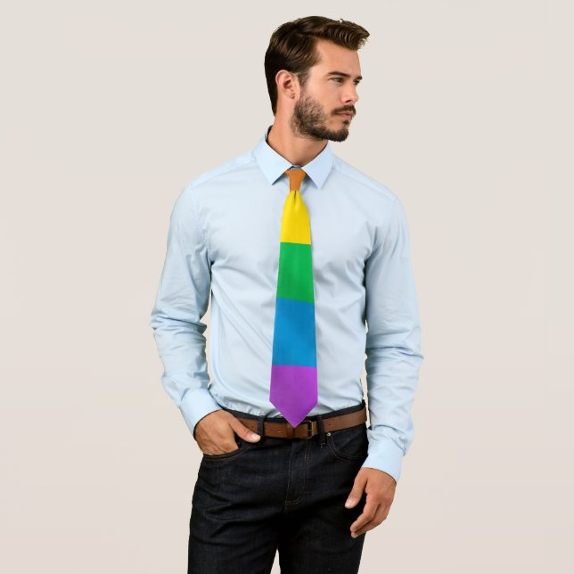 Bold LGBT Pride Rainbow Necktie - Ölmalerischer St Krawatte (Beispiel)