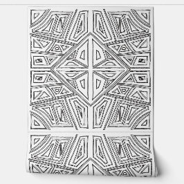Bold Lines - Symmetrical Tile - White And Black  Tapete