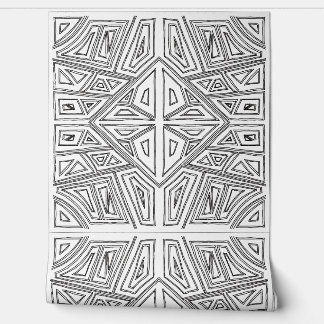 Bold Lines - Symmetrical Tile - White And Black  Tapete