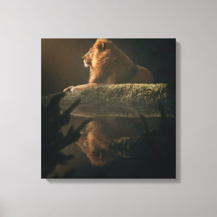 Bold Lion Bold Shadow Twin Leinwand Art