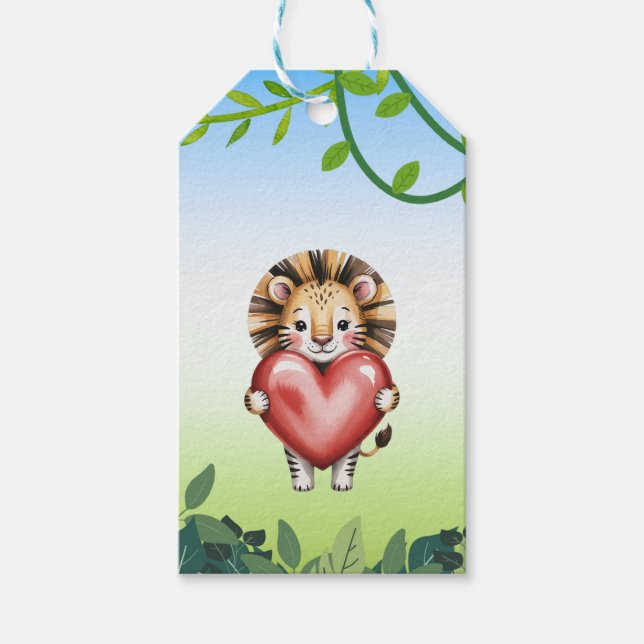 Bold Lion Thank You Gift Tag Design Geschenkanhänger (Vorderseite)