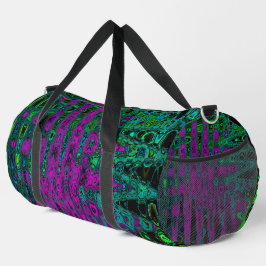 Bold Magenta Abstrakt Groovy Atomic Waves Duffle Bag