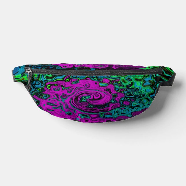 Bold Magenta Abstrakt Groovy Liquid Art Swirl Bauchtasche (Ablage )