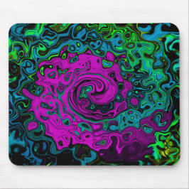 Bold Magenta Abstrakt Groovy Liquid Art Swirl Mousepad