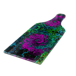 Bold Magenta Abstrakt Groovy Liquid Art Swirl Schneidebrett