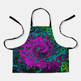 Bold Magenta Abstrakt Groovy Liquid Art Swirl Schürze