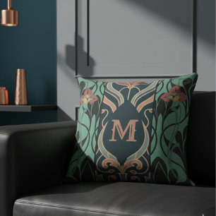Bold Maximalist Art Nouveau Monogram Kissen
