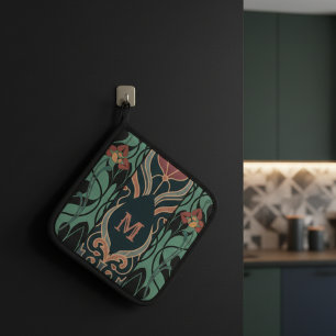 Bold Maximalist Art Nouveau Monogram Topflappen