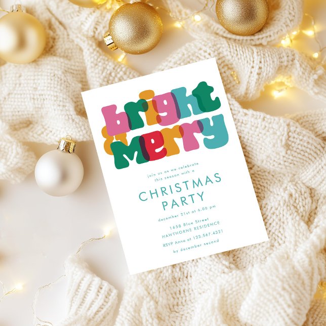Bold Merry Bright Christmas Party Einladung (Von Creator hochgeladen)