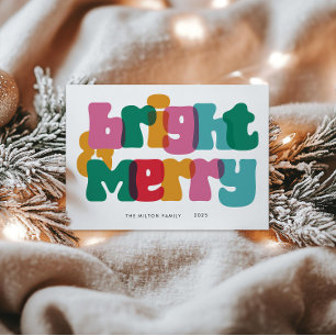 Bold Merry Bright Holiday Card Feiertagskarte