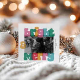 Bold Merry Bright Holiday One Foto Card Feiertagskarte