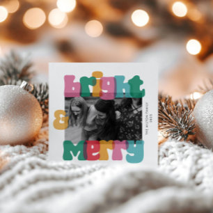 Bold Merry Bright Holiday One Foto Card Feiertagskarte