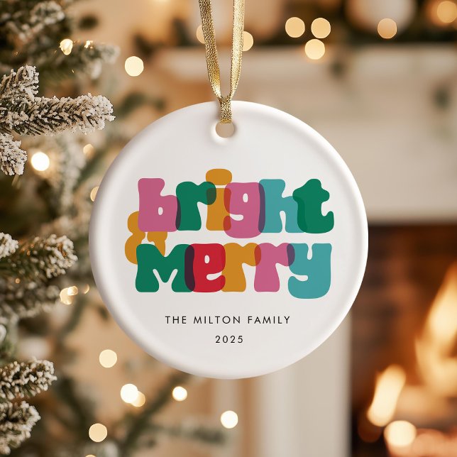 Bold Merry Bright Holiday One Foto Keramik Ornament (Von Creator hochgeladen)