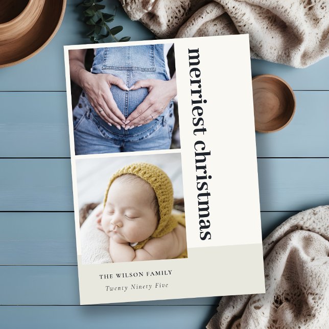 Bold Minimal 2 Foto Schwarz Frohe Weihnachten (Von Creator hochgeladen)