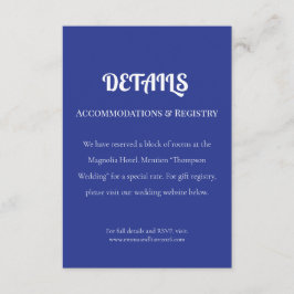 Bold Minimal Wedding Einladung in Deep Blue